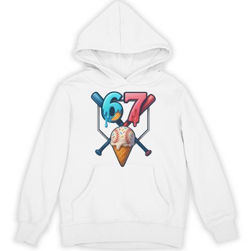 Baseball Ice Cream Drip 67 Six Seven Gen Alpha Slang Meme Unisex Hoodie - Sportilla