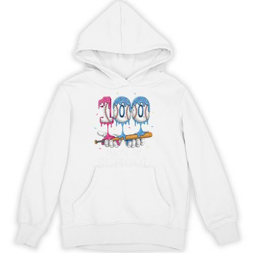 Baseball Player 100 Days Of School Sports Ice Cream Drip Premium Tri-Blend Unisex Hoodie - Sportilla