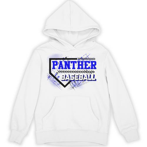 Blue Panther Baseball Home Plate Game Day Mascot Panther Unisex Hoodie - Sportilla