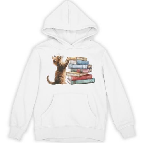 Book Cat Lover Reading Read Books Unisex Hoodie - Bookorys AU
