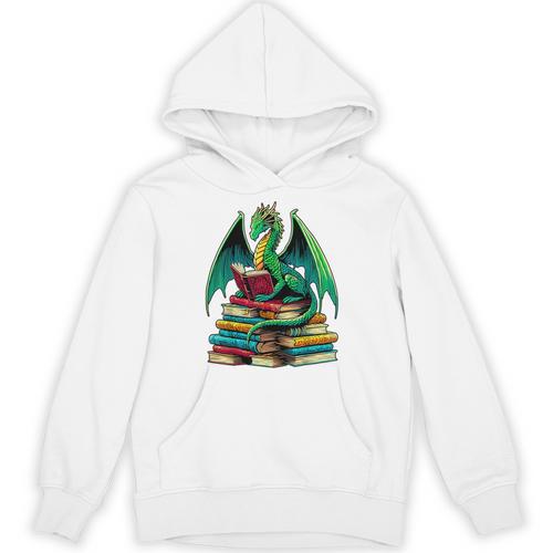 Book Dragon Reading Books Unisex Hoodie - Bookorys AU