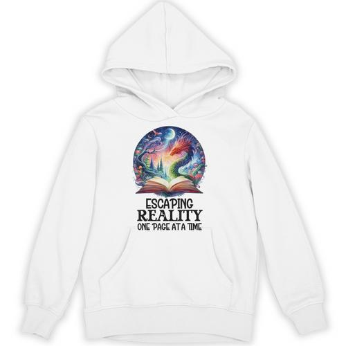Book Dragon Reading Escaping Reality One Page Bookish Dragon Unisex Hoodie - Bookorys