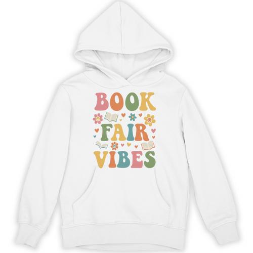 Book Fair Vibes Groovy Retro School Reading Nostalgic Unisex Hoodie - Bookorys UK