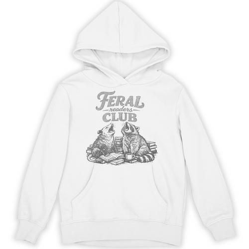 Book Lover Bookworm Feral Readers Club Raccoon Opossum Unisex Hoodie - Bookorys