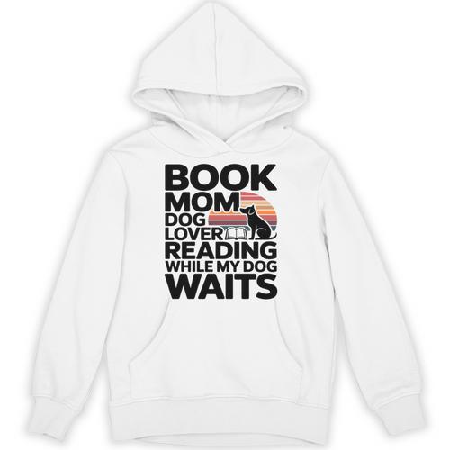 Book Mom Dog Lover Reading While My Dog Waits Premium Tri-Blend Unisex Hoodie - Bookorys