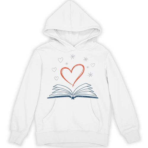 Book Reading Love Heart Library Unisex Hoodie - Bookorys AU