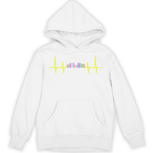 Book Shelf Heartbeat Unisex Hoodie - Bookorys CA