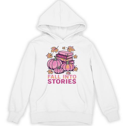 Bookcore Coquette Pinkoween Fall Into Stories Books Premium Tri-Blend Unisex Hoodie - Bookorys CA