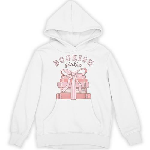 Bookish Girlie Coquette Bow Book Lover Pink Feminine Reader Unisex Hoodie - Bookorys DE