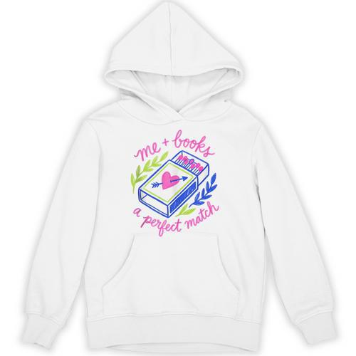 Bookish Girly Me And Books Perfect Love Match Book Reading Unisex Hoodie - Bookorys DE