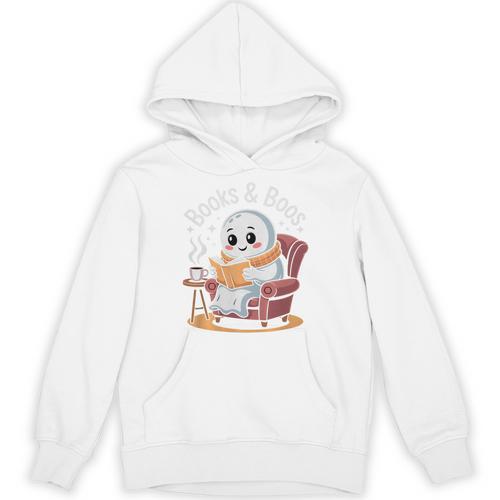 Books And Boos Reading Ghost Premium Tri-Blend Unisex Hoodie - Bookorys DE