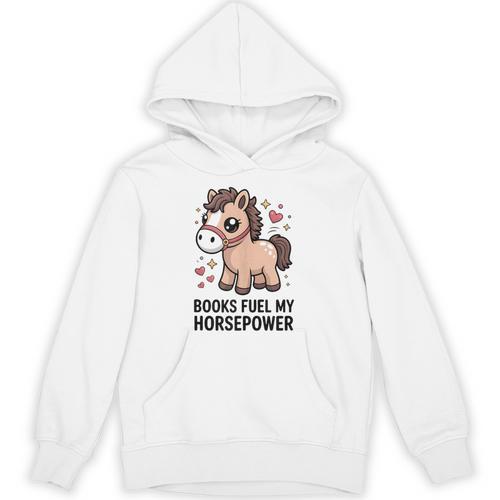 Books Fuel My Horsepower Cute Reading Pony Unisex Hoodie - Bookorys DE