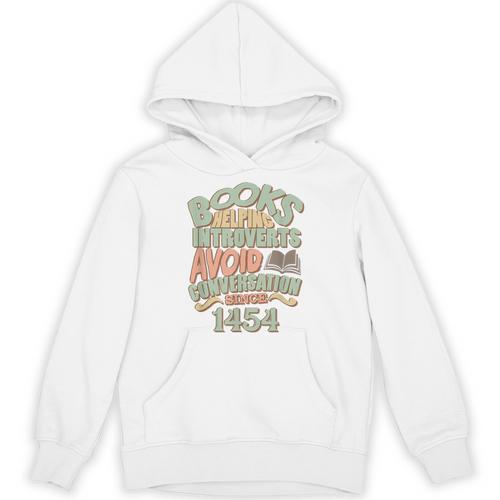 Books Helping Introverts Avoid Conversation 1454 T-Shirt Unisex Hoodie - Bookorys