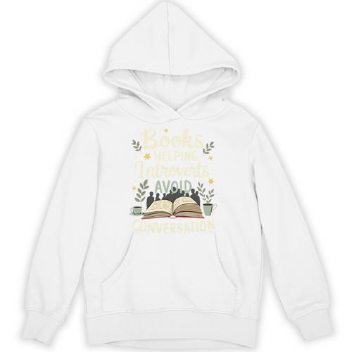 Books Helping Introverts Avoid Conversation Introvert Unisex Hoodie - Bookorys