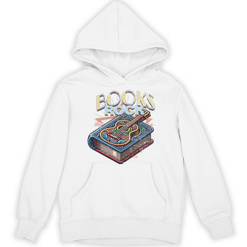 Books Rock Rock'n Roll Science Of Reading Teachers Guitar Unisex Hoodie - Bookorys UK