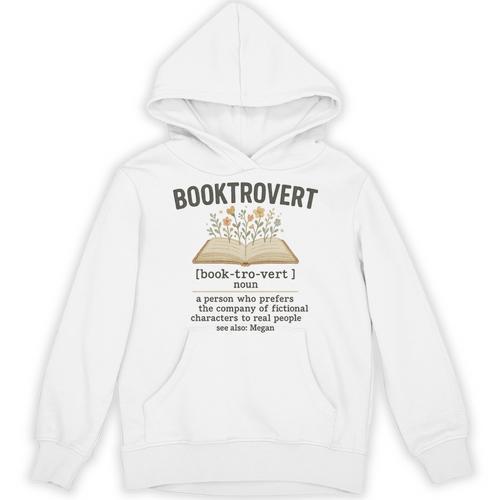 Booktrovert Definition Aesthetic Book Lovers Men Women Kids Unisex Hoodie - Bookorys AU
