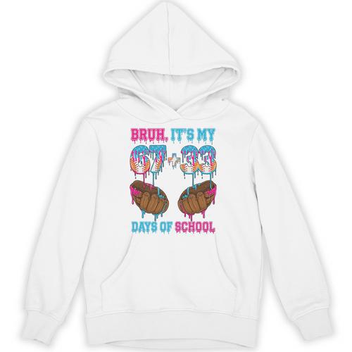 Bruh Its My 67 33 Day Of School Baseball Boys Kids 100th Day Unisex Hoodie - Sportilla