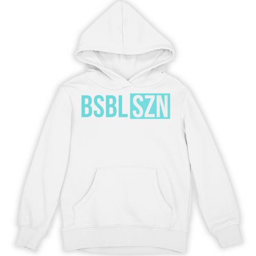 BSBL SZN Baseball Season Game Day Boys Girls Youth Premium Tri-Blend Unisex Hoodie - Sportilla