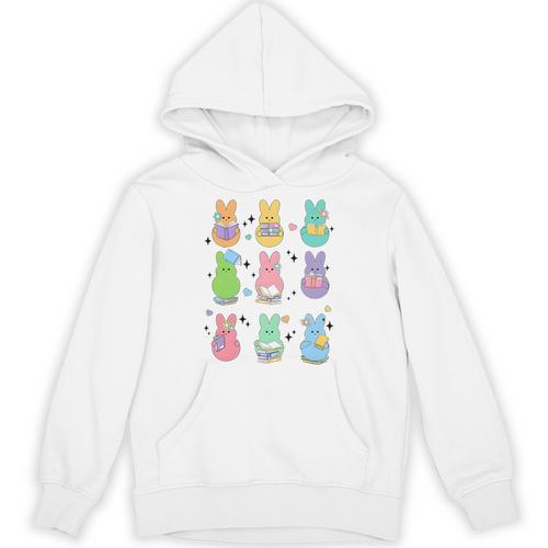 Bunny Reading Books Easter Day Librarian Teacher Book Premium Tri-Blend Unisex Hoodie - Bookorys AU