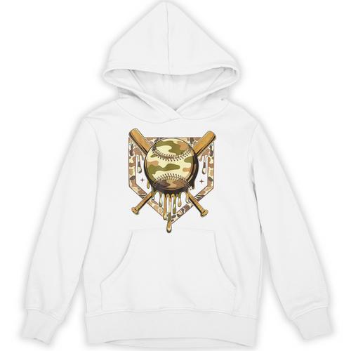 Camo Baseball Dripping Military Camouflage Sports Men Boy Unisex Hoodie - Sportilla
