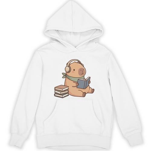 Capybara Reading a Book Cute Reading For Boys Girls Premium Tri-Blend Unisex Hoodie - Bookorys DE
