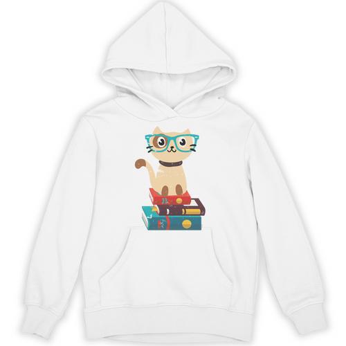 Cat Book Reader Nerd Unisex Hoodie - Bookorys AU