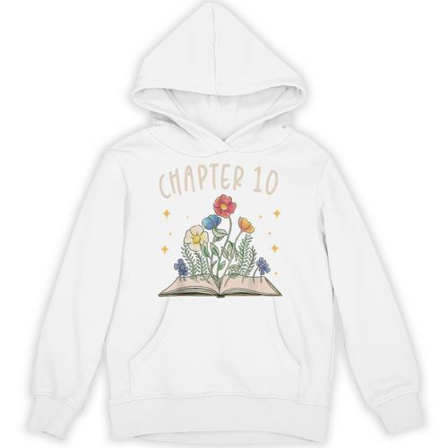 Chapter 10th Birthday Bookworm 10 Years Old For Book Lovers Unisex Hoodie - Bookorys DE