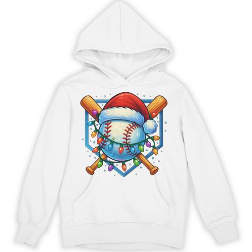 Christmas Baseball Drip For Boys Kids Ice Cream Drip Unisex Hoodie - Sportilla