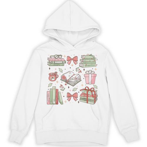 Christmas Book Lover Reading Reader Men Women Kids Xmas Unisex Hoodie - Bookorys DE