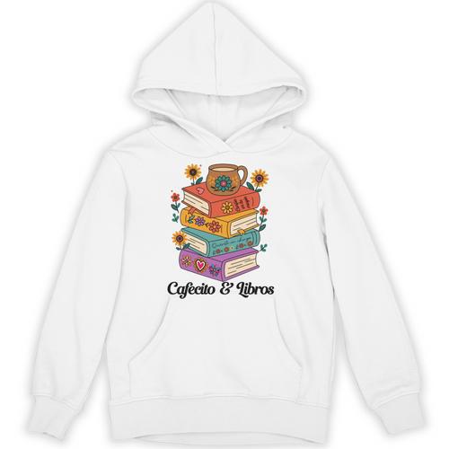 Coffee & Book Lover Reader Mexican Spanish Cafecito & Libros Unisex Hoodie - Bookorys AU