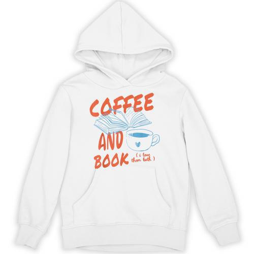 Coffee And Books I Love Them Both Vintage Retro Book Lover Unisex Hoodie - Bookorys CA
