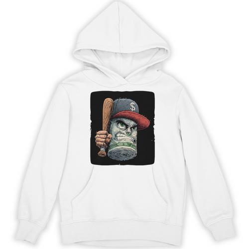 Cool Dollar Bill Guy With Cap And Baseball Costume Premium Tri-Blend Unisex Hoodie - Sportilla