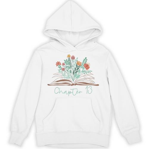 Cute 13th Birthday Chapter 13 Official Teenager Book Lover Unisex Hoodie - Bookorys UK