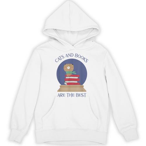 Cute CATS AND BOOKS ARE THE BEST SNOW GLOBE Unisex Hoodie - Bookorys AU