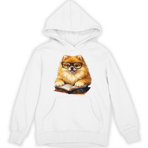 Cute Dog Pomeranian Reading Book Premium Tri-Blend Unisex Hoodie - Bookorys