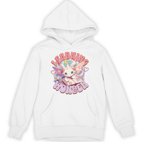 Cute Dragon Learning Wonder Bookworm Girls Books & Dragons Premium Tri-Blend Unisex Hoodie - Bookorys AU