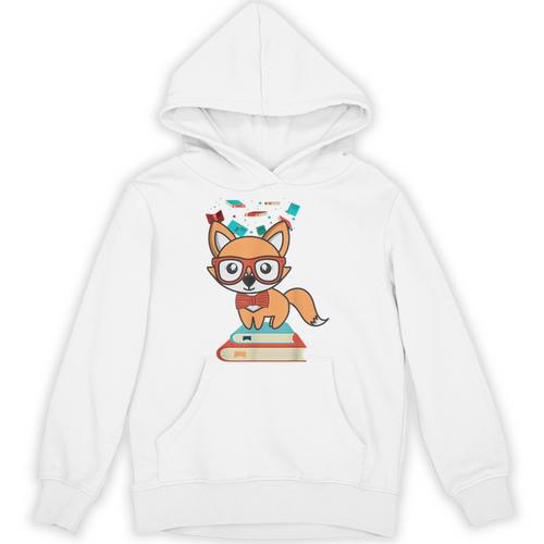 Cute Fox Smart Nerdy 1st Day School Teachers Students Books Unisex Hoodie - Bookorys CA