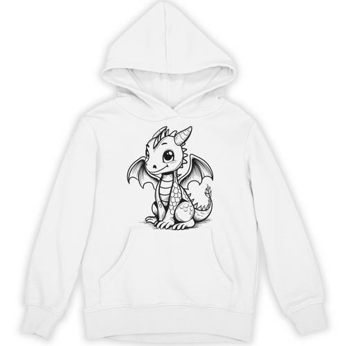 Cute Kawaii Dragon Coloring Book Art Color In Unisex Hoodie - Bookorys AU