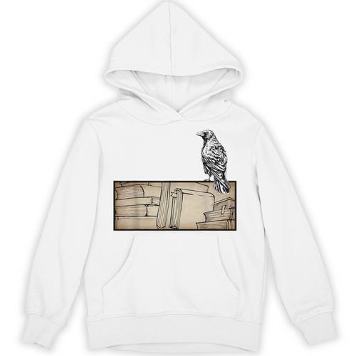 Dark Academia Aesthetic Raven Crow Soft Grunge Books Unisex Hoodie - Bookorys