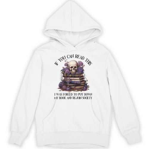 Dark Romance Merch I Put Down My Book Lover Spicy Skeleton Unisex Hoodie - Bookorys