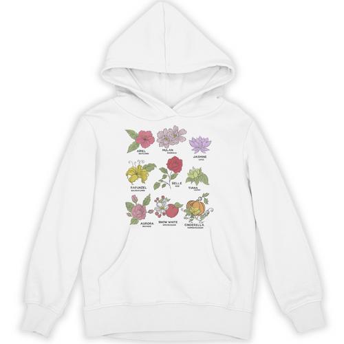 Disney Princesses Types Of Flowers Textbook Poster Unisex Hoodie - Bookorys