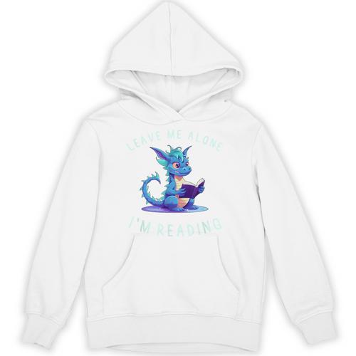 Dragon Reading Book Lover Leave Me Alone I'm Reading Unisex Hoodie - Bookorys AU
