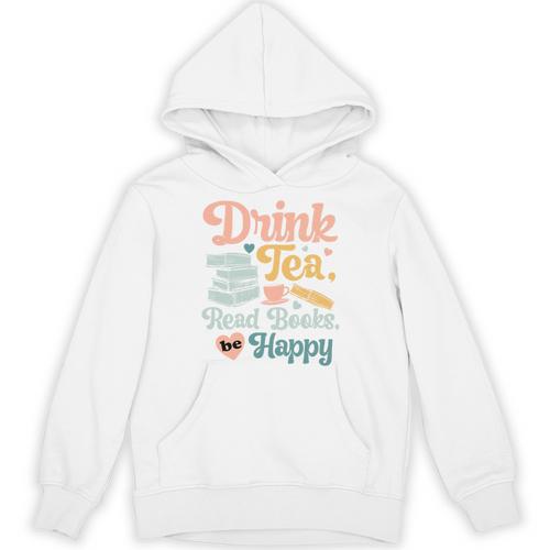 Drink Tea Read Books Nerd Book Reader Book Reading Lover Premium Tri-Blend Unisex Hoodie - Bookorys DE