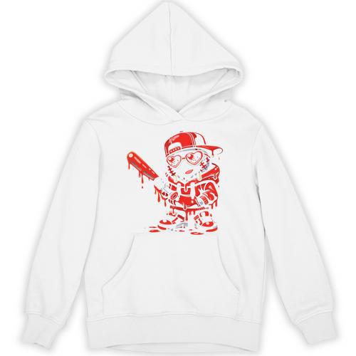 Drippy Baseball Mascot Valentine Heart Glasses Cartoon Unisex Hoodie - Sportilla