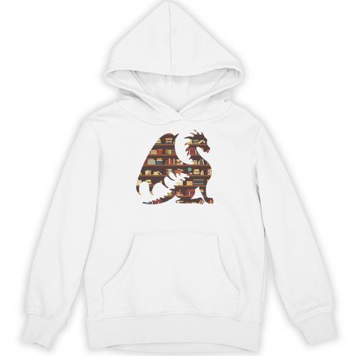 Easily Distracted By Dragons And Books Mythical Bookworm Unisex Hoodie - Bookorys UK