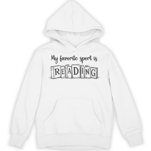 My Favorite Sport Is Reading Fun Book Fan Reader Sketch Art Unisex Hoodie - Bookorys