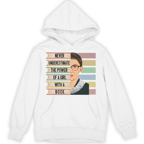 Feminist Ruth Bader Ginsburg RBG Quote Girl With Book Women Premium Tri-Blend Unisex Hoodie - Bookorys CA