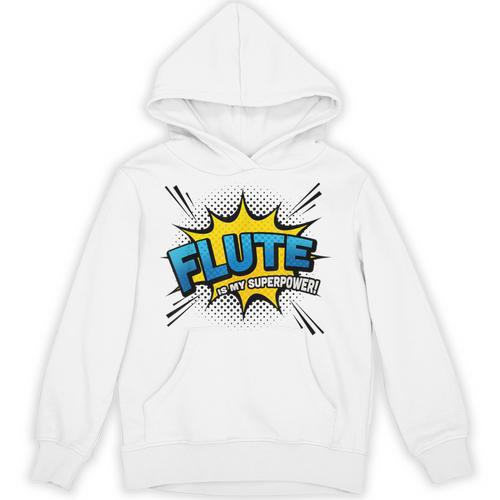 Flute Is My Superpower Flautist Comic Book Style Unisex Hoodie - Bookorys DE