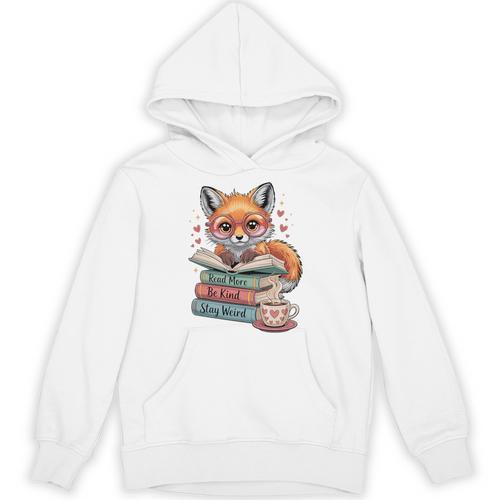 Fox Read More Books Stay Weird Cottagecore Reader Aesthetic Premium Tri-Blend Unisex Hoodie - Bookorys DE