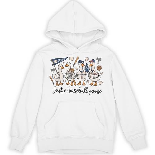 Game Day Just A Baseball Goose Cute Duck Team Sports Unisex Hoodie - Sportilla